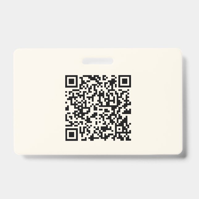 Badge Créez instantanément un code QR | Blanc cassé modi (Avant)