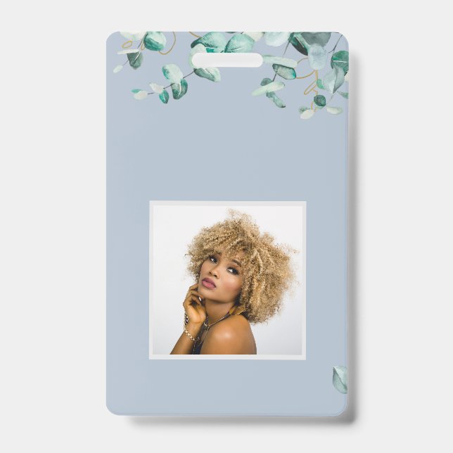 Badge Créez vos propres feuilles de eucalyptus bleu pous (Avant)