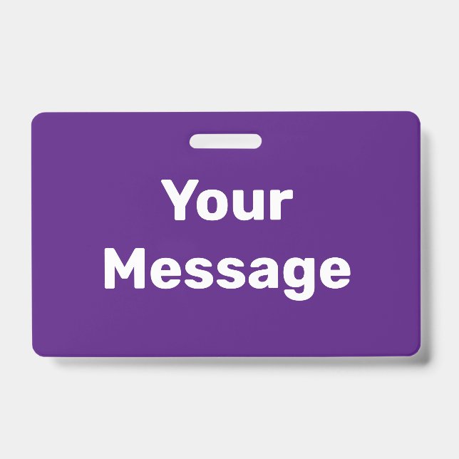 Badge Créez votre propre Modèle de texte blanc et violet (Avant)