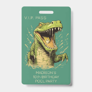 Badge Crocodile Texte Personnalisé