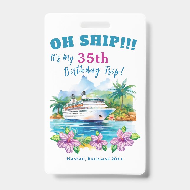Badge Croisière d'anniversaire sur Funny Island (Avant)
