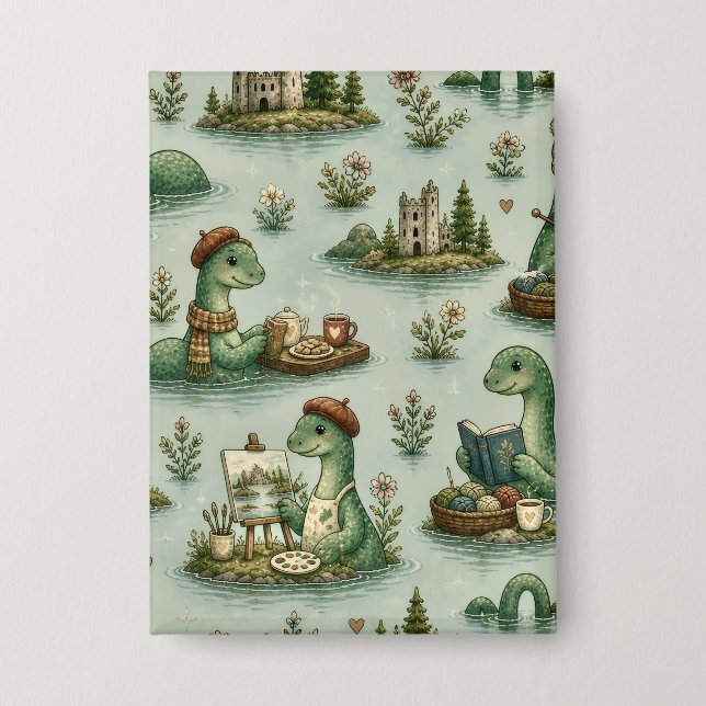 Badge Cryptides confortables Nessie Monstre du Loch Ness (Recto)