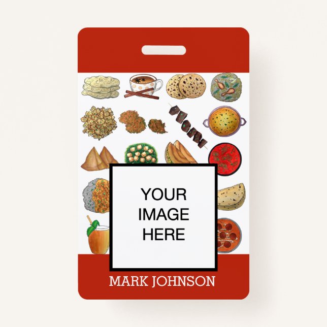 Badge Cuisine indienne Café Restaurant Chef Server (Devant)