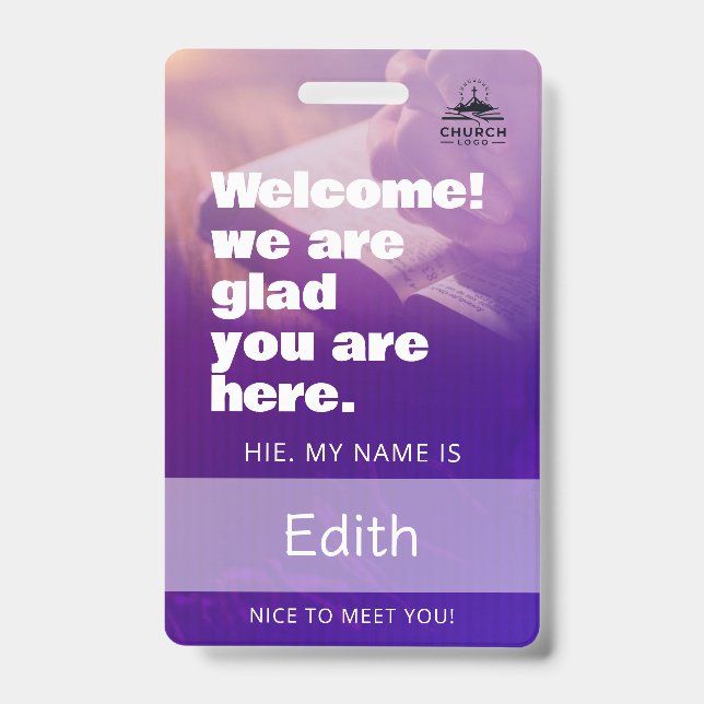 Badge Custom Church Greeter Welcome Team Name Tag (Face)