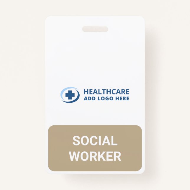 Badge Custom Color Text Social Worker Companion (Devant)