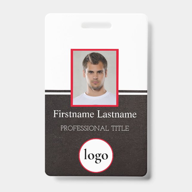 Badge Custom Employee - Photo, Bar Code, Logo, Name Badg (Face)