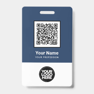 Badge Custom Employee Qr Code Bar Code Logo Name