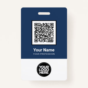 Badge Custom Employee Qr Code Bar Code Logo Name