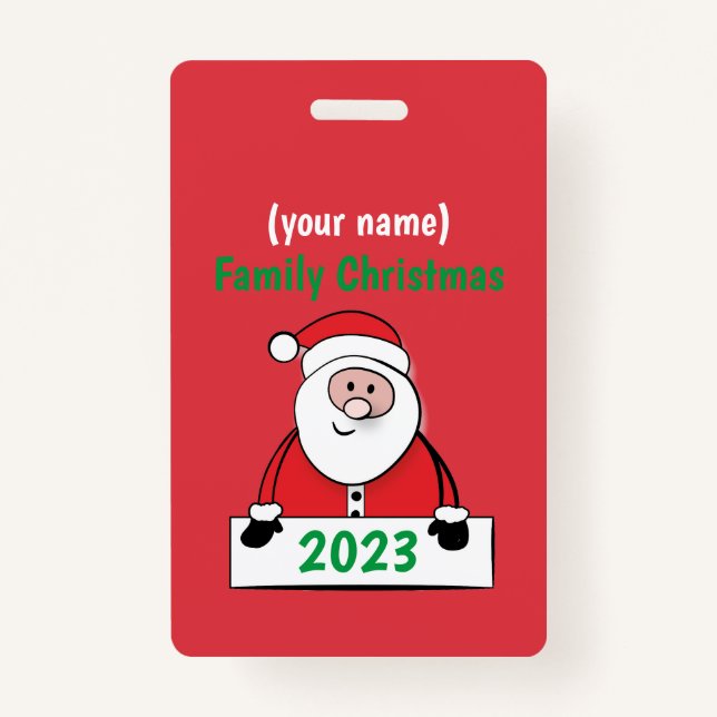 Badge - Custom Family Christmas (ajouter le nom) (Devant)
