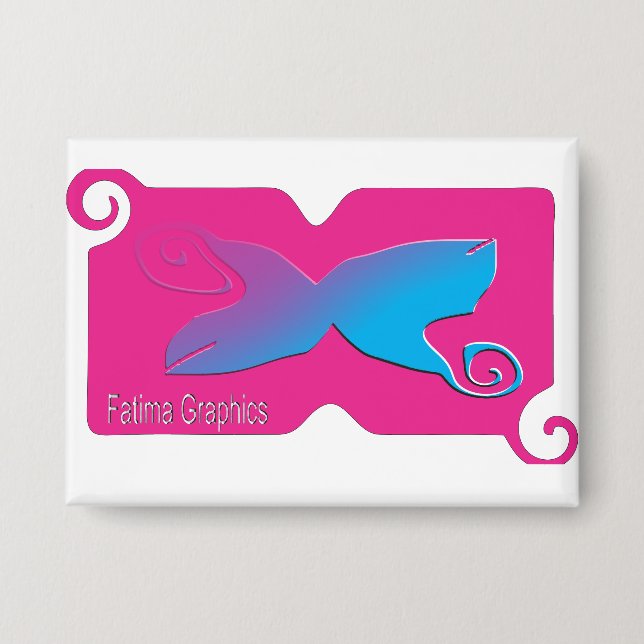Badge Custom Fatima Graphics Gradient Pin Button  (Recto)