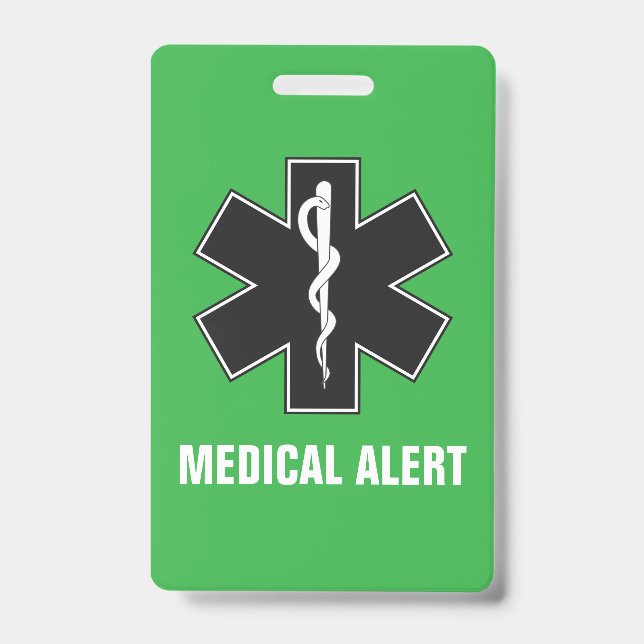 Badge Custom Medical Alert ID & Emergency Contact Card (Front)