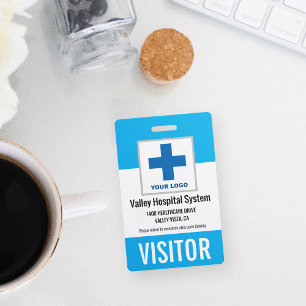 Badge Custom Name & Logo Hospital Visitor Pass ID