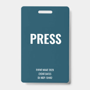 Badge Custom Press Media Accès Bleu Festival de Concert