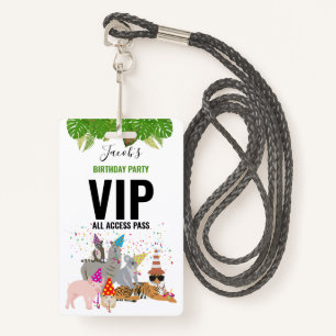 Badge Custom Safari Jungle Zoo Anniversaire Party Pass F