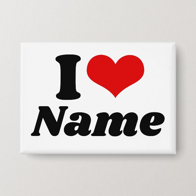 Badge Customizable Valentines Day I love Heart Custom (Recto)