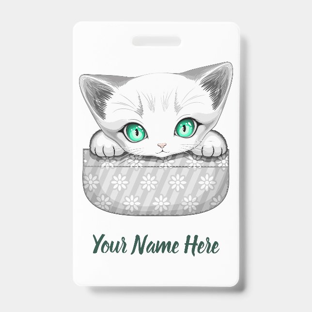 Badge Cute de chat et pointe joueuse à partir d'une poch (Avant)