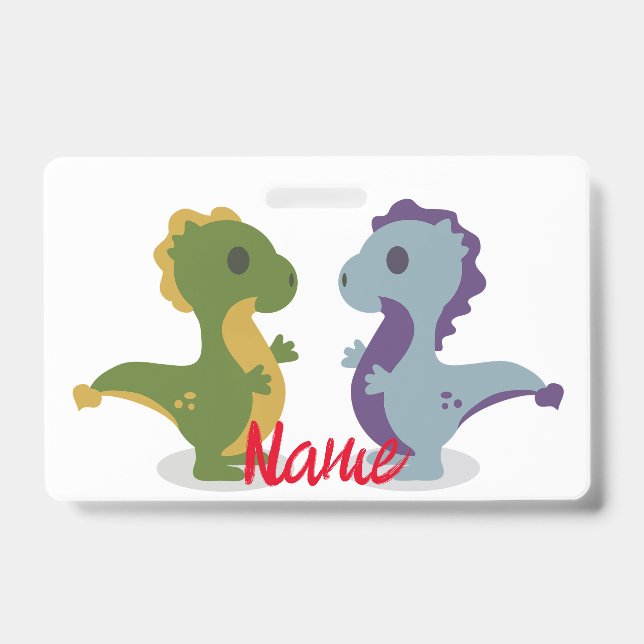 Badge Cute Dinosaur Paire Thunder_Cove (Avant)