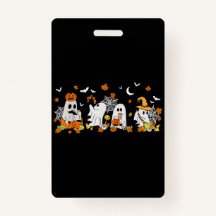 Badge Cute Ghost Boire Café Halloween Fall Ghost Bo