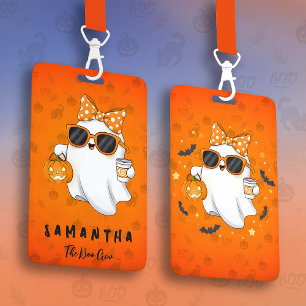 Badge Cute Halloween Ghost Citrouille épice personnalisé