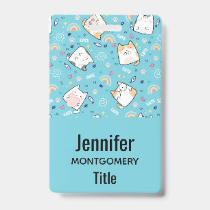 Badge Cute Kitty Chats Motif Whimsical