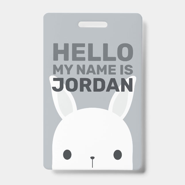 Badge Cute Little Bunny Rabbit with Personalized (Avant)