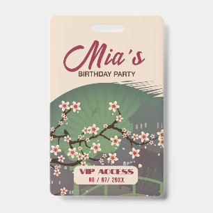 Badge d'accès VIP à la fête d'anniversaire