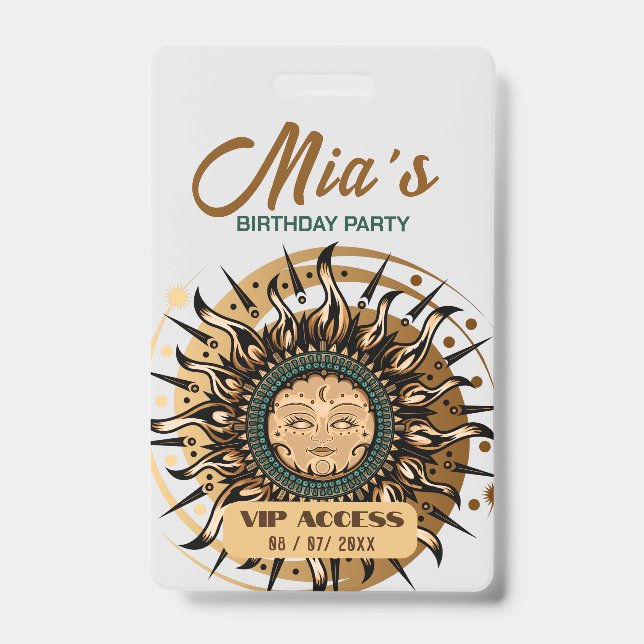 Badge d'accès VIP à la fête d'anniversaire (Avant)