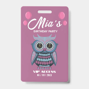 Badge d'accès VIP à la fête d'anniversaire