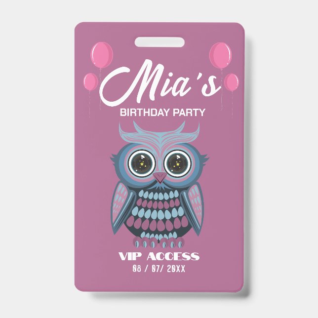 Badge d'accès VIP à la fête d'anniversaire (Avant)