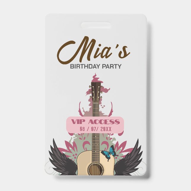 Badge d'accès VIP à la fête d'anniversaire (Avant)