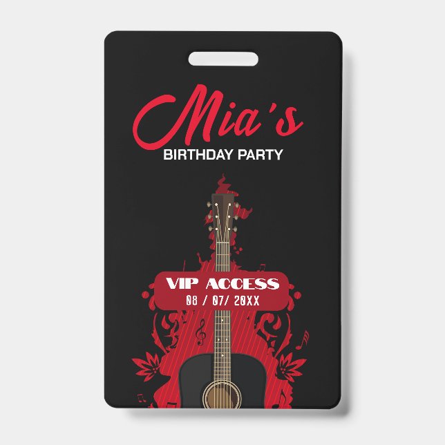 Badge d'accès VIP à la fête d'anniversaire (Avant)