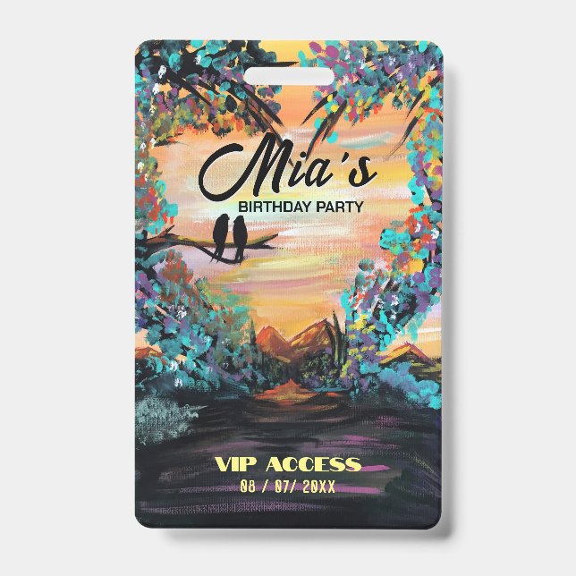 Badge d'accès VIP à la fête d'anniversaire (Avant)
