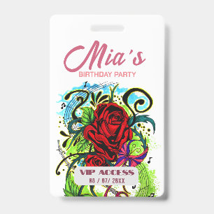 Badge d'accès VIP à la fête d'anniversaire