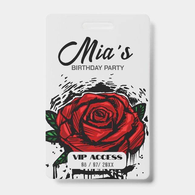 Badge d'accès VIP à la fête d'anniversaire (Avant)