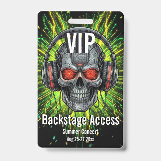 Badge d'accès VIP personnalisé pour la zone backst