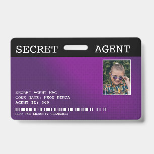 Badge d'agent secret espion - VIOLET