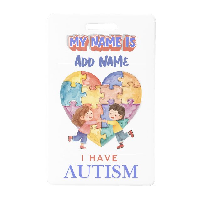 Badge d'alerte Autisme (Autism Alert id Badge Tag)