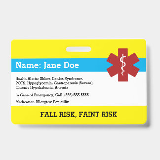 Badge d'alerte médicale