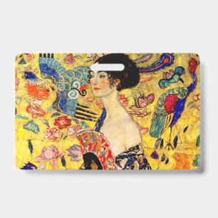 Badge Dame Gustav Klimt avec ventilateur