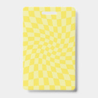 Damier ondulé pastel jaune citron rétro  