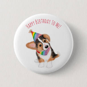 Badge d'anniversaire personnalisé pour chiot de co