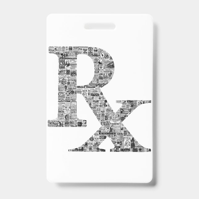 Badge d'annonces vintage apothecary pharmacie Rx (Avant)