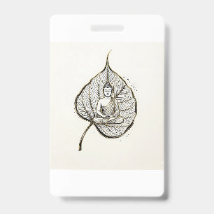 Badge d'art de méditation de feuille paisible