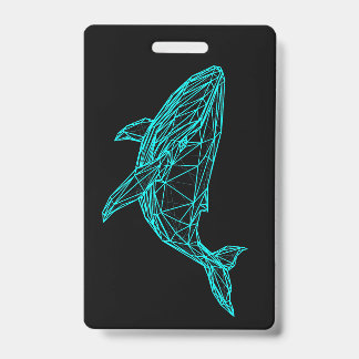 Badge de baleine géométrique futuriste