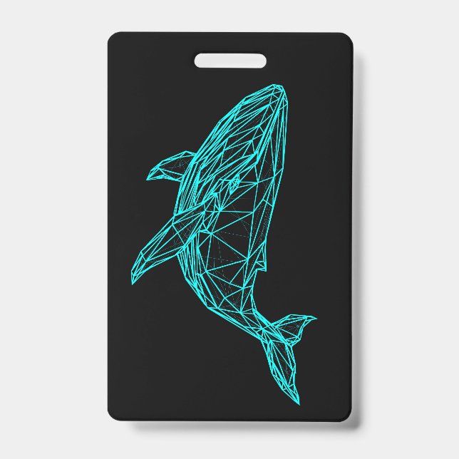 Badge de baleine géométrique futuriste (Avant)