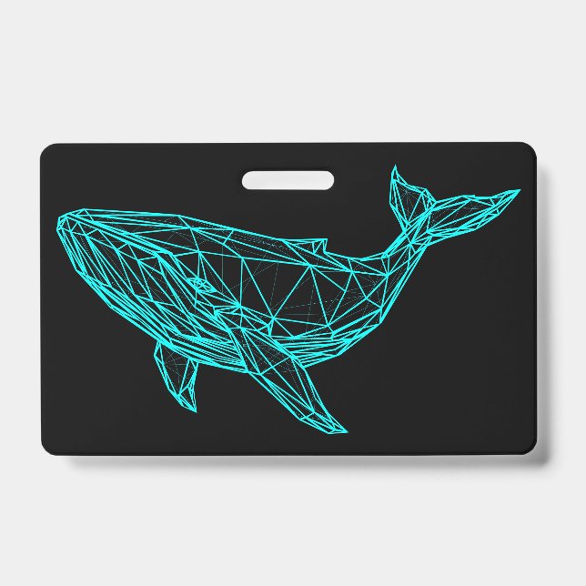 Badge de baleine géométrique futuriste (Avant)