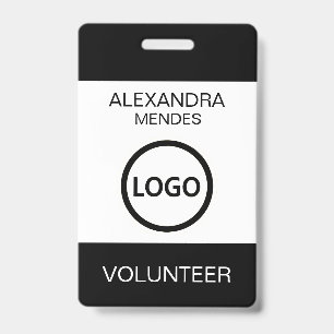 Badge de bénévole avec pince logo personnalisé