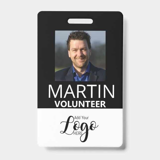 Badge de bénévole | Étiquette de nom personnalisée (Avant)