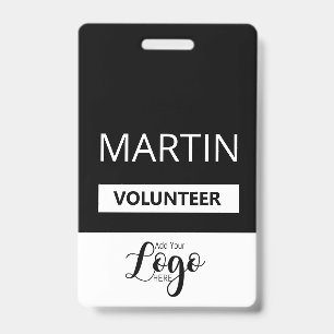 Badge de bénévole Étiquette de nom personnalisée