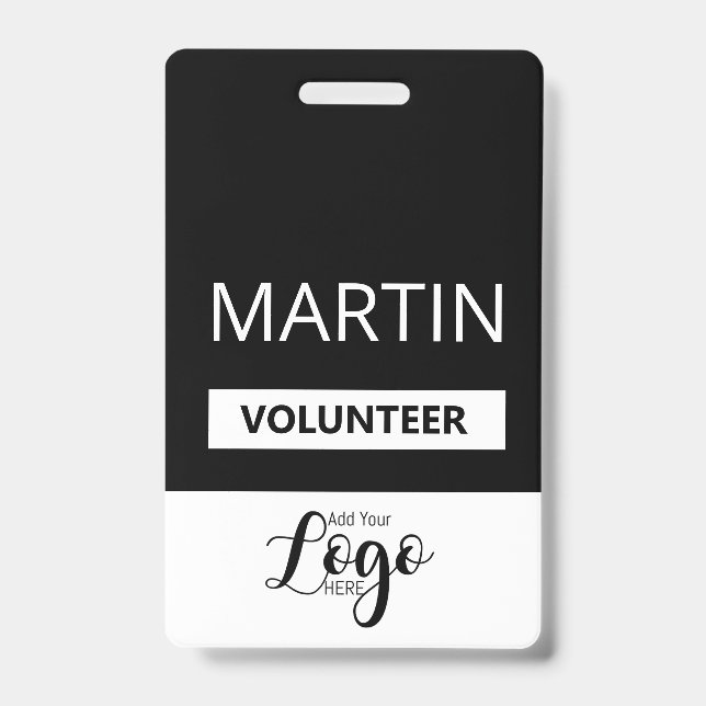 Badge de bénévole | Étiquette de nom personnalisée (Avant)